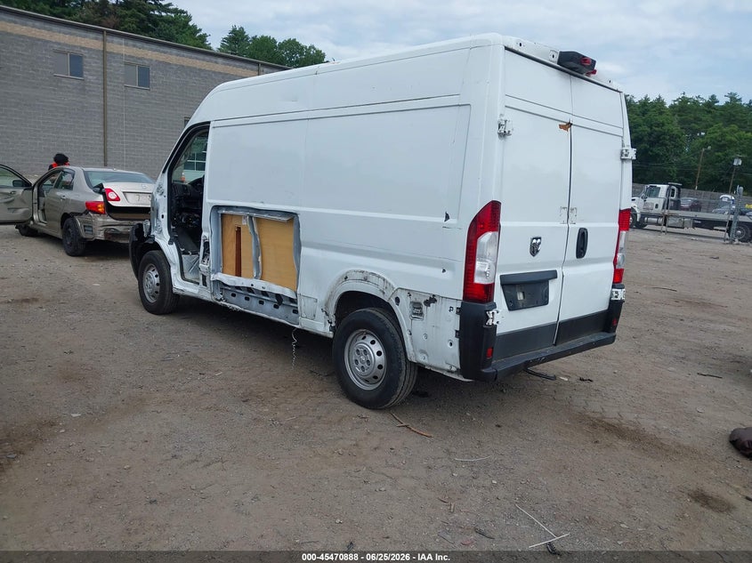 Vin: 3c6lrvcg4me585596, lot: 45969025, ram promaster 2500 high roof 136 wb 20213