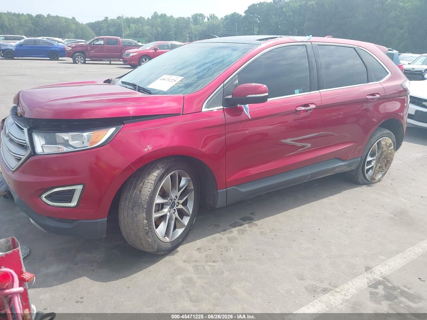 Vin: 2fmtk4k80fbb19283, lot: 45969362, ford edge titanium 20152