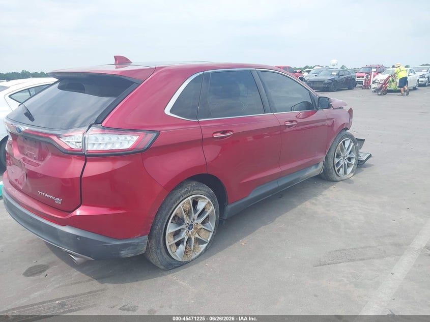 Vin: 2fmtk4k80fbb19283, lot: 45969362, ford edge titanium 20154