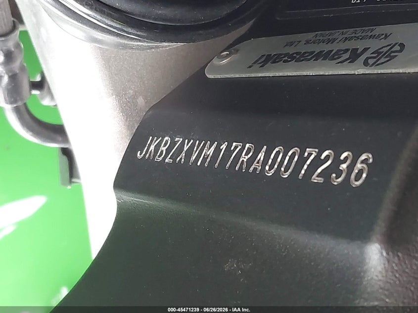 2024 Kawasaki Zx1002 M VIN: JKBZXVM17RA007236 Lot: 45471239