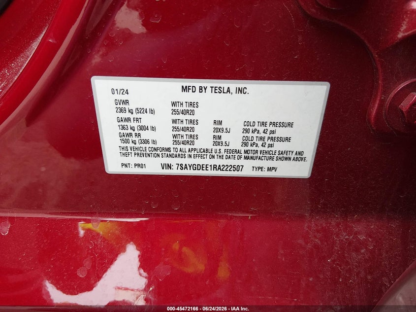 2024 TESLA MODEL Y SPORT UTILITY VEHICLE ELECTRIC