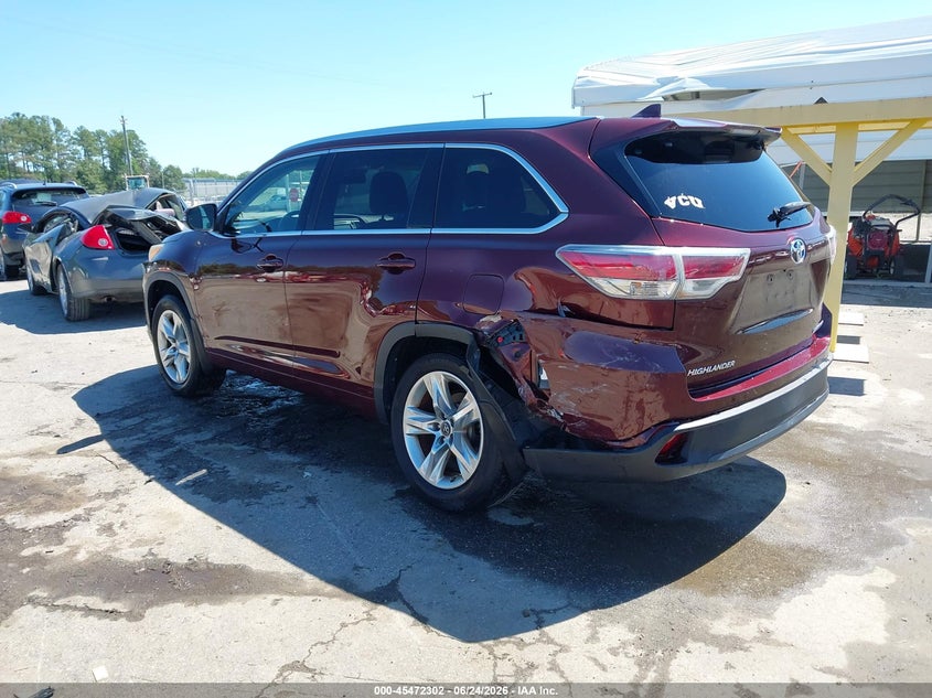 Vin: 5tddkrfh1gs298062, lot: 45970439, toyota highlander limited platinum v6 20163