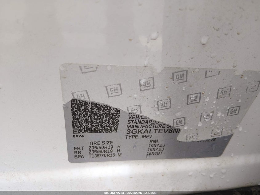 GMC TERRAIN 2022 VIN 3GKALTEV8NL235407