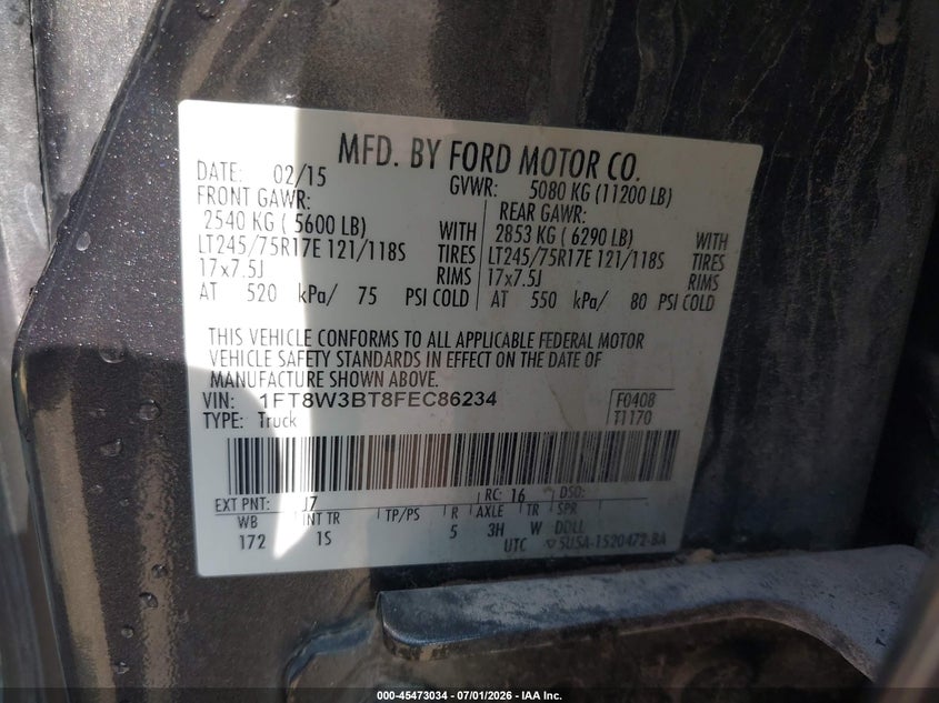 2015 FORD F350 PICKUP N/A