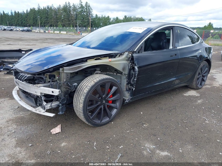 2020 Tesla Model 3, Левый бок, IAAI, VIN 5YJ3E1ECXLF623493 — фото 2
