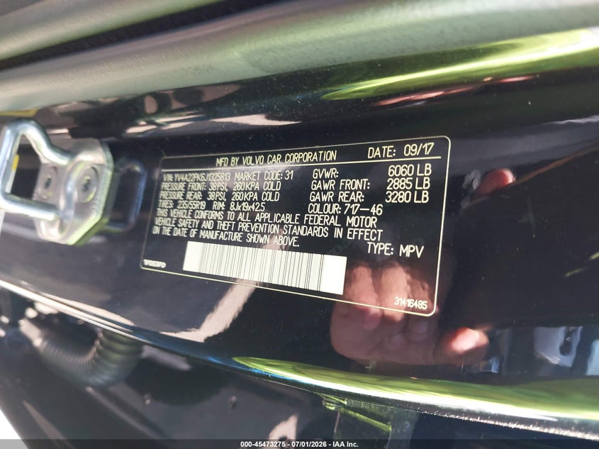 2018 Volvo Xc90 T6 Momentum VIN: YV4A22PK6J1325813 Lot: 45473275