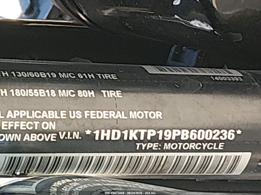 2023 Harley-Davidson Fltrxs VIN: 1HD1KTP19PB600236 Lot: 45473449