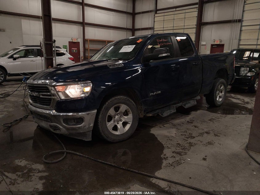 Vin: 1c6srfbt3mn796297, lot: 45971756, ram 1500 big horn  4x4 6'4 box 20212