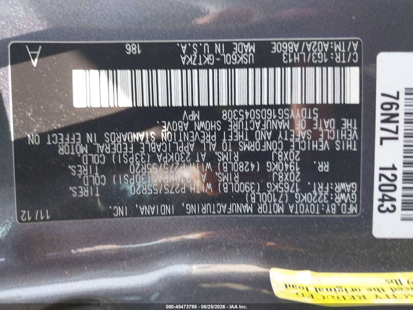 2013 Toyota Sequoia Platinum 5.7L V8 VIN: 5TDYY5G16DS045308 Lot: 45473798