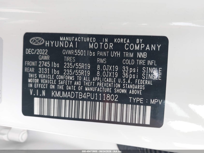 2023 Genesis Gv70 2.5T Awd VIN: KMUMADTB4PU111802 Lot: 45473905
