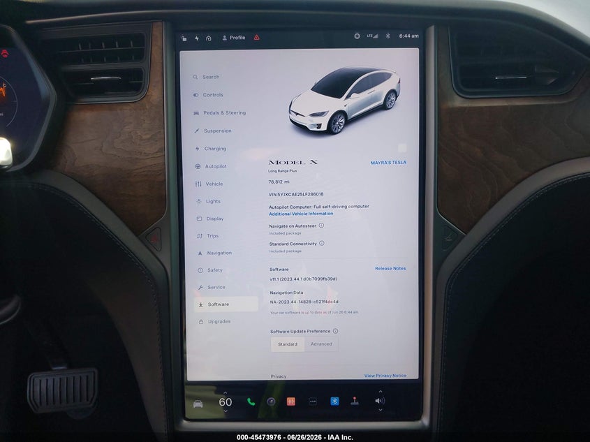 2020 Tesla Model X Long Range Dual Motor All-Wheel Drive/Long Range Plus Dual Motor All-Wheel Drive VIN: 5YJXCAE25LF286018 Lot: 45473976