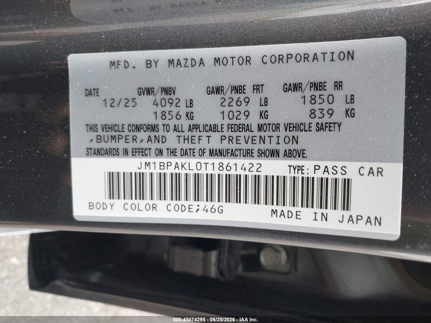 2026 MAZDA 3 HATCHBACK 2.5L I-4 DI, DOHC, VVT, 186HP