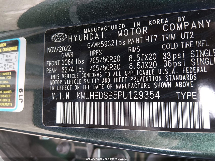 2023 Genesis Gv80 2.5T Awd VIN: KMUHBDSB5PU129354 Lot: 45474628