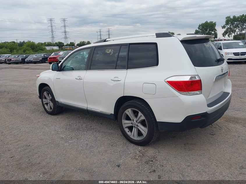 Vin: 5tddk3eh7ds273323, lot: 45972820, toyota highlander limited v6 20133