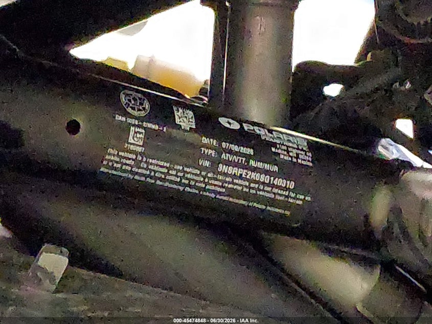 2025 Polaris Rzr Pro R Sport VIN: 3NSRPE2K6SG140310 Lot: 45474848