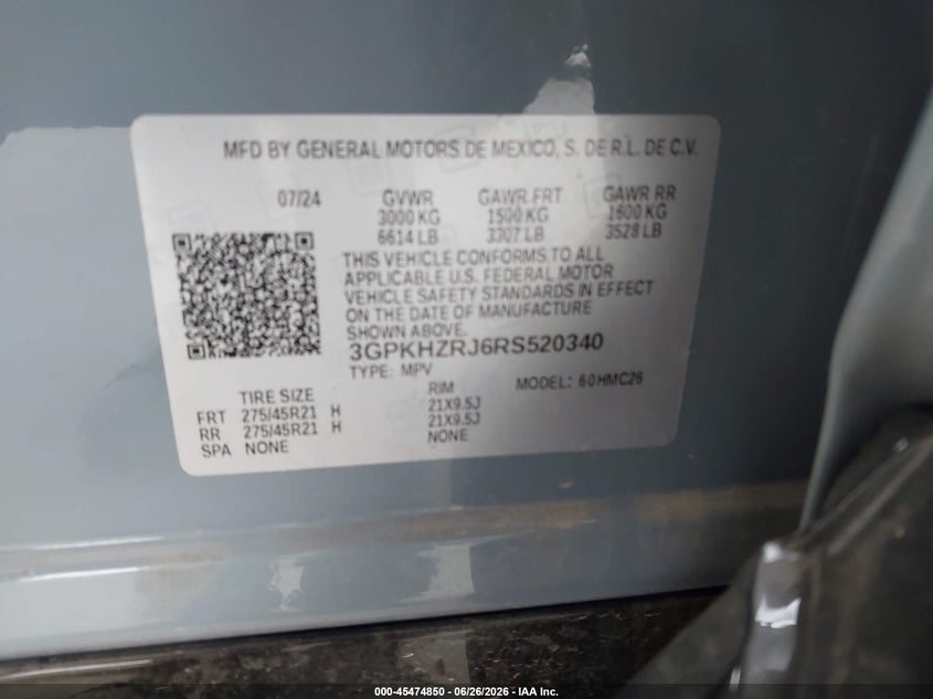 2024 Honda Prologue Elite VIN: 3GPKHZRJ6RS520340 Lot: 45474850