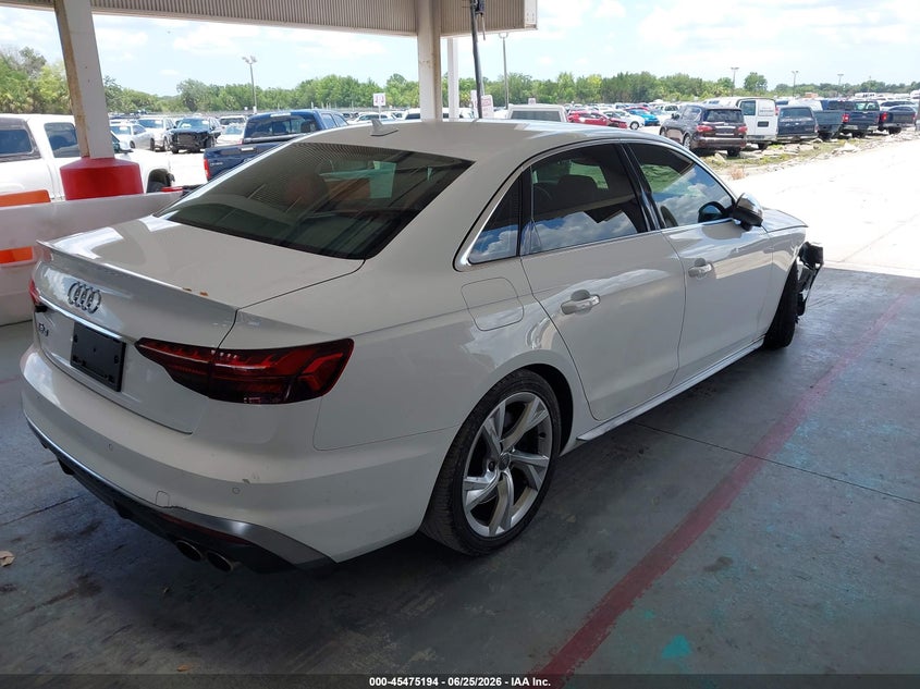 Vin: waub4af45la052068, lot: 45973337, audi s4 premium plus tfsi quattro tiptronic 20204