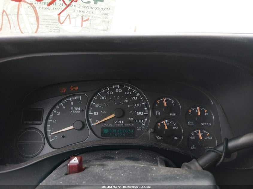 2002 Chevrolet Avalanche 1500 VIN: 3GNEC13T12G334214 Lot: 45475972