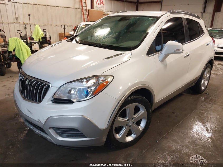 Vin: kl4cjasb3gb697624, lot: 45974224, buick encore 20162