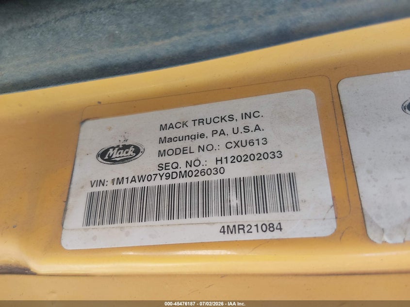 2013 MACK 600 auction photo 8