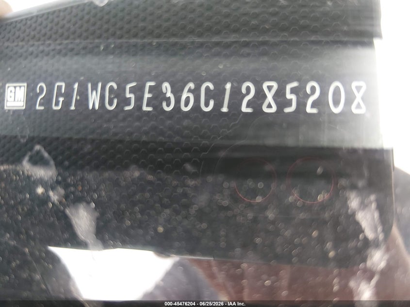 CHEVROLET IMPALA 2012 VIN 2G1WC5E36C1285208