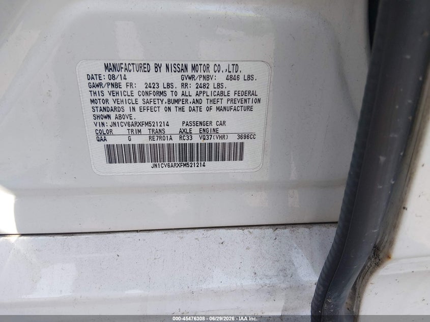2015 INFINITI Q40 auction photo 7