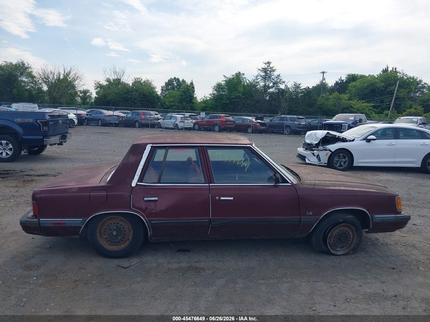 1989 Plymouth Reliant Le VIN: 3P3BK46K8KT007996 Lot: 45476649