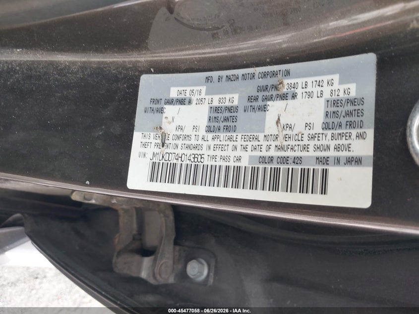 2017 Mazda Cx-3 Grand Touring VIN: JM1DKDD74H0143605 Lot: 45477058