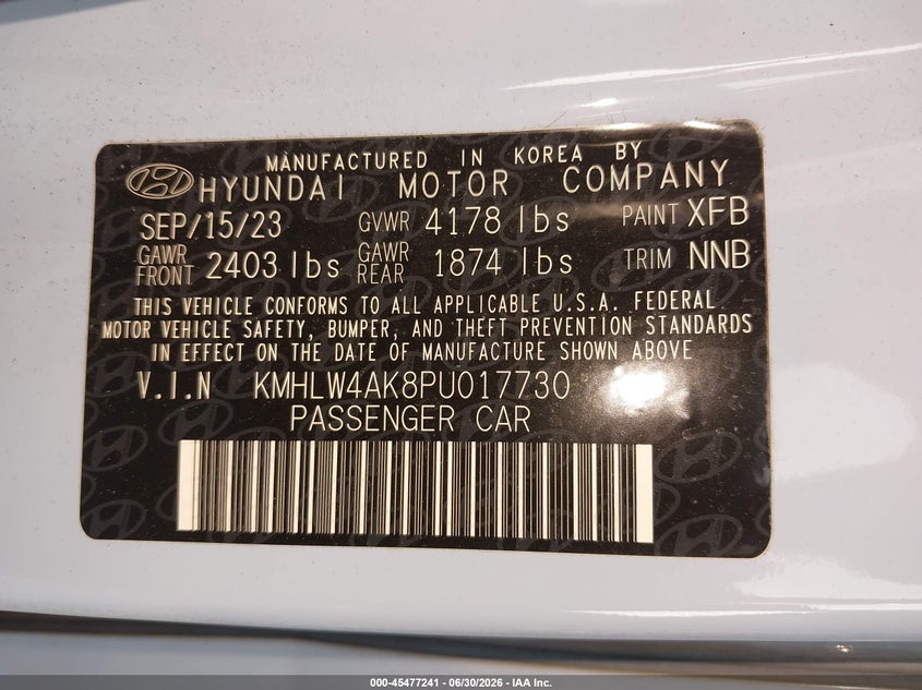 2023 Hyundai Elantra N VIN: KMHLW4AK8PU017730 Lot: 45477241