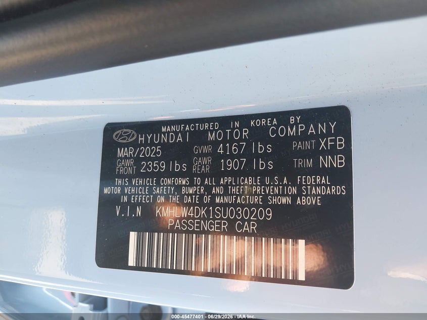 2025 Hyundai Elantra N VIN: KMHLW4DK1SU030209 Lot: 45477401