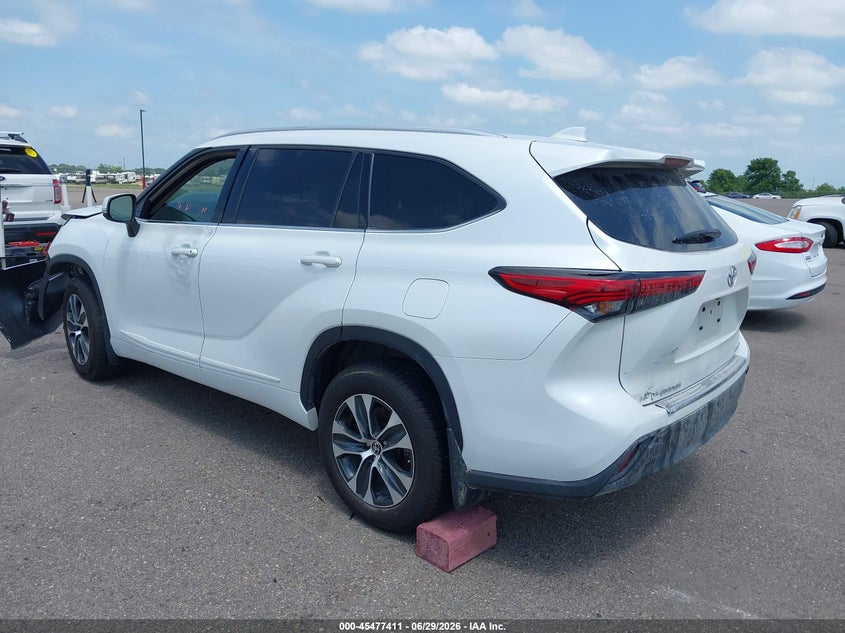 Vin: 5tdgzrbh7ns221160, lot: 45975586, toyota highlander xle 20223