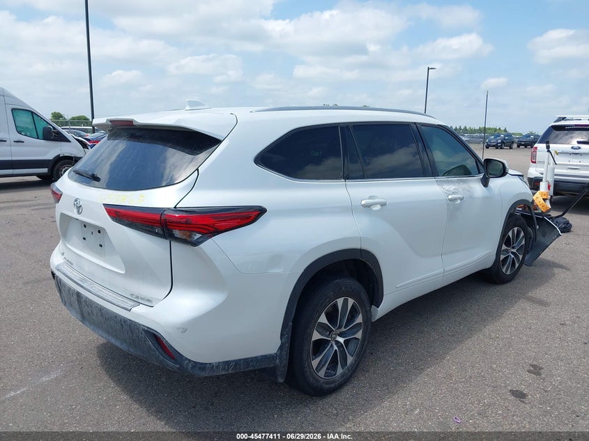 Vin: 5tdgzrbh7ns221160, lot: 45975586, toyota highlander xle 20224