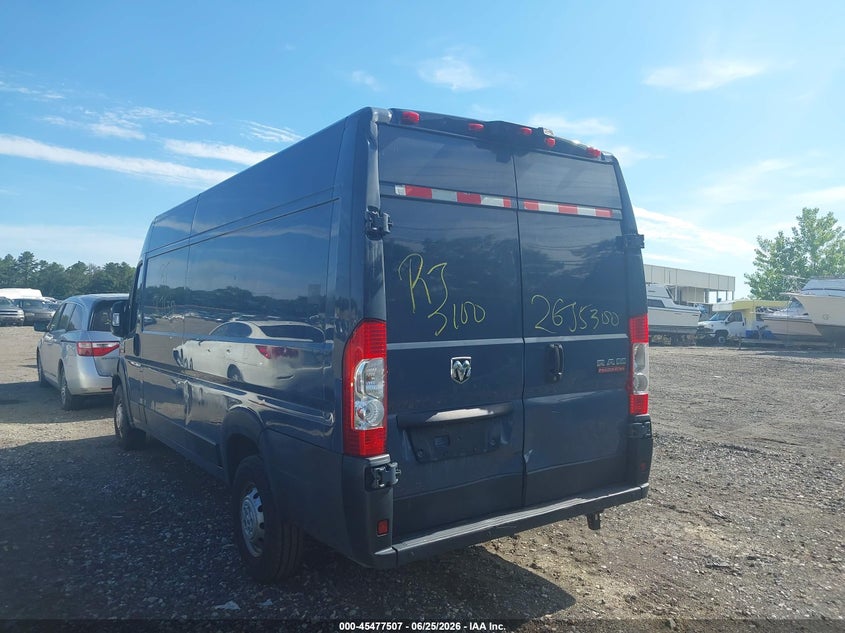 Vin: 3c6urvjg8ke551603, lot: 45975682, ram promaster 3500 cargo van high roof 159 wb ext 20193