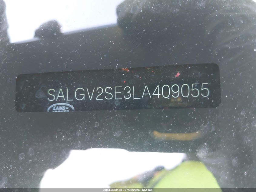 2020 Land Rover Range Rover Autobiography VIN: SALGV2SE3LA409055 Lot: 45478138