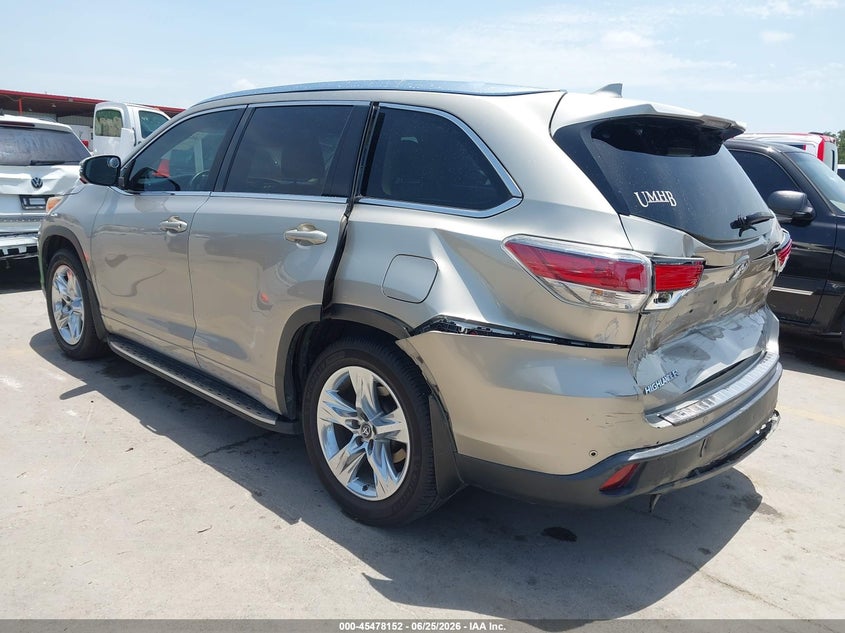 Vin: 5tdykrfh0gs144153, lot: 45976327, toyota highlander limited platinum v6 20163