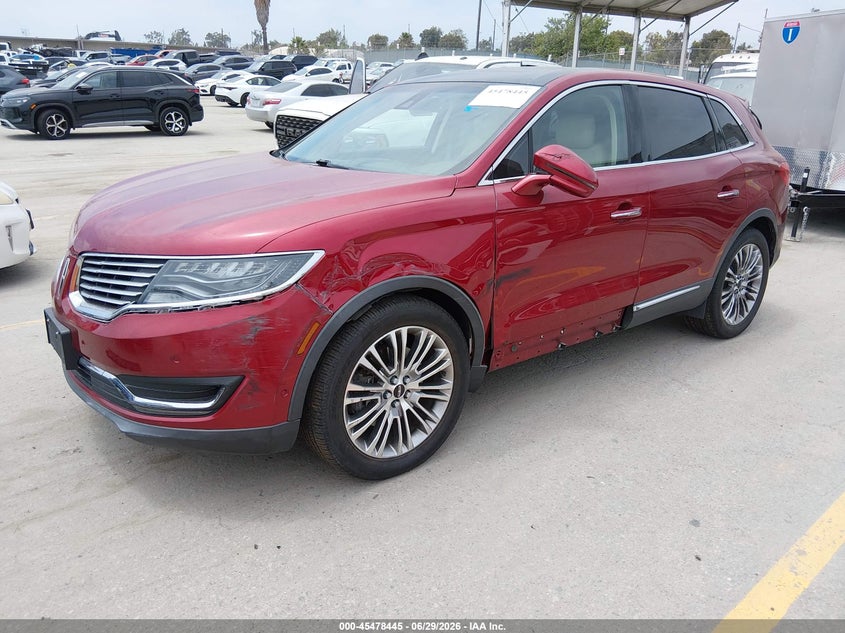Vin: 2lmtj6lp9gbl57286, lot: 45976619, lincoln mkx reserve 20162