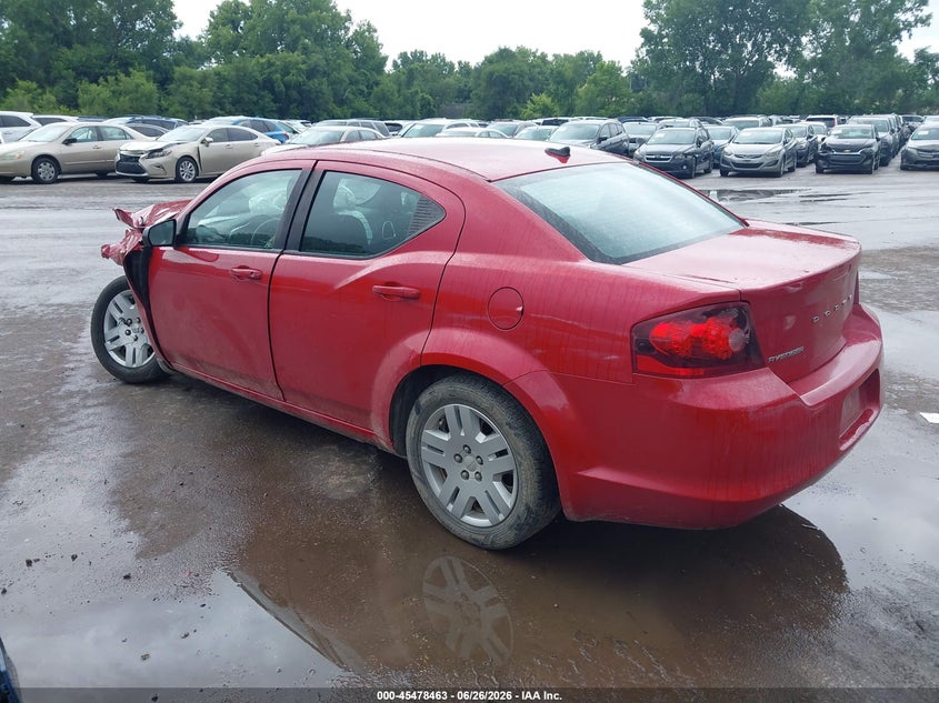 Vin: 1c3cdzab5en225423, lot: 45976638, dodge avenger se 20143