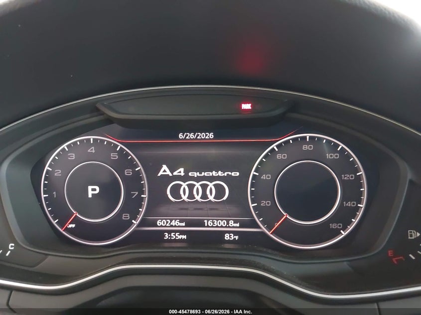 2019 AUDI A4 SEDAN 2.0L I-4 DI, DOHC, VVT, TURBO, 248HP