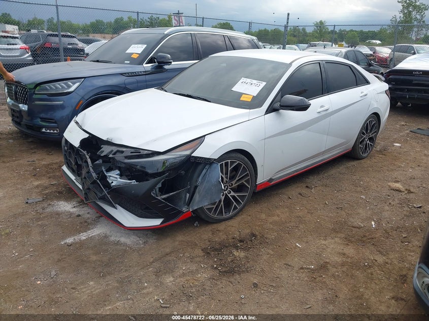 Vin: kmhlw4akxnu003325, lot: 45976897, hyundai elantra n 20222