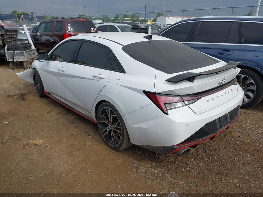 Vin: kmhlw4akxnu003325, lot: 45976897, hyundai elantra n 20223