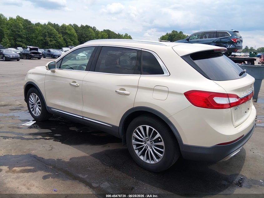 Vin: 2lmtj6kr6gbl60990, lot: 45976903, lincoln mkx select 20163