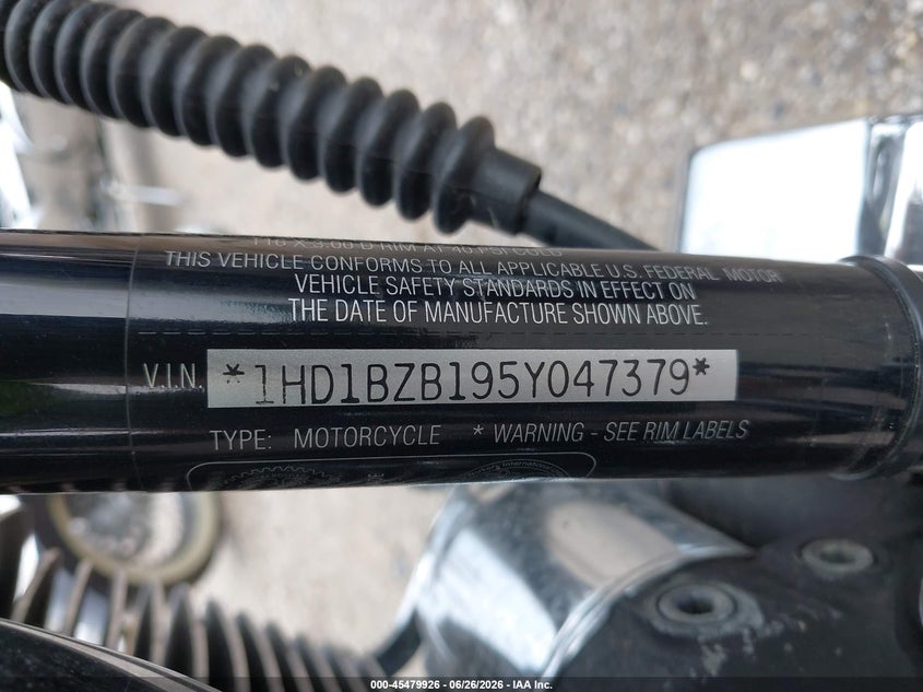 2005 Harley-Davidson Fxstsi VIN: 1HD1BZB195Y047379 Lot: 45479926