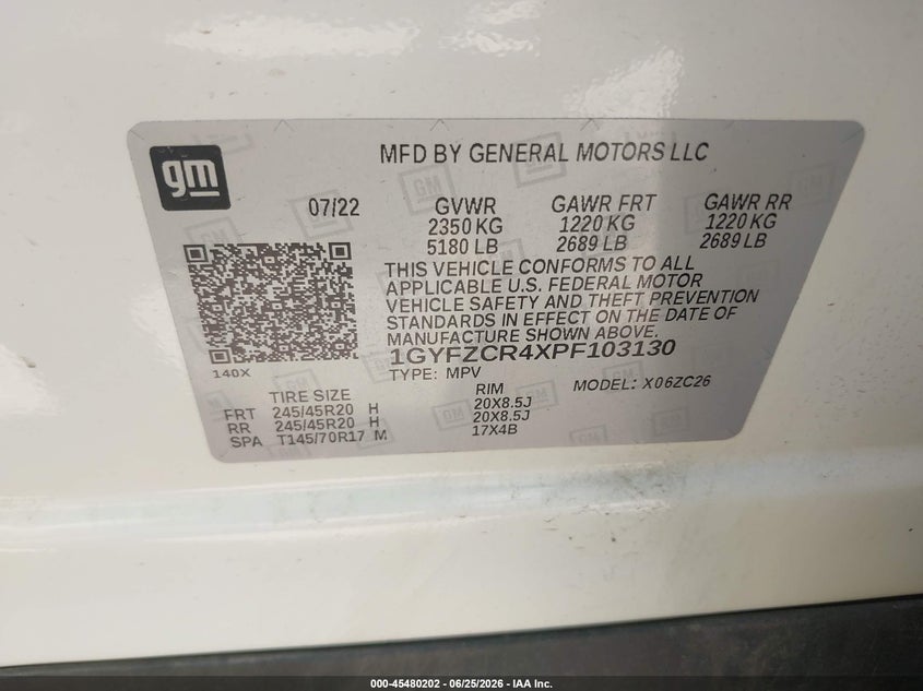 2023 Cadillac Xt4 Fwd Premium Luxury VIN: 1GYFZCR4XPF103130 Lot: 45480202