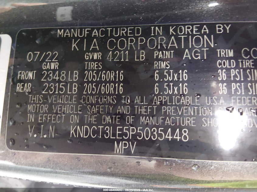 2023 Kia Niro Sx VIN: KNDCT3LE5P5035448 Lot: 45480693