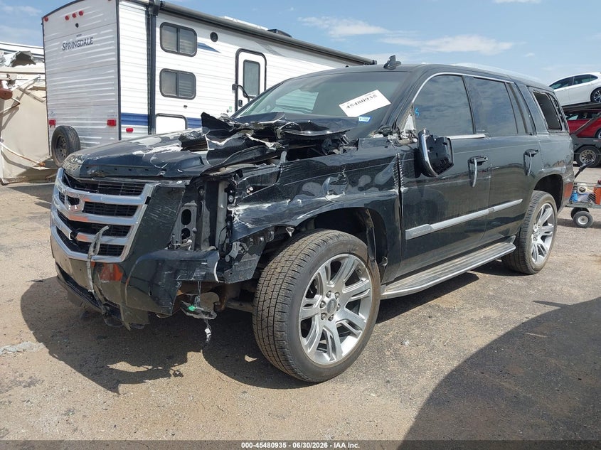 2019 Cadillac Escalade, Левый бок, IAAI, VIN 1GYS3BKJ3KR190287 — фото 2