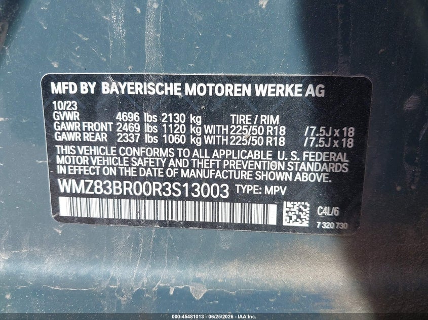 2024 Mini Countryman Cooper S VIN: WMZ83BR00R3S13003 Lot: 45481013