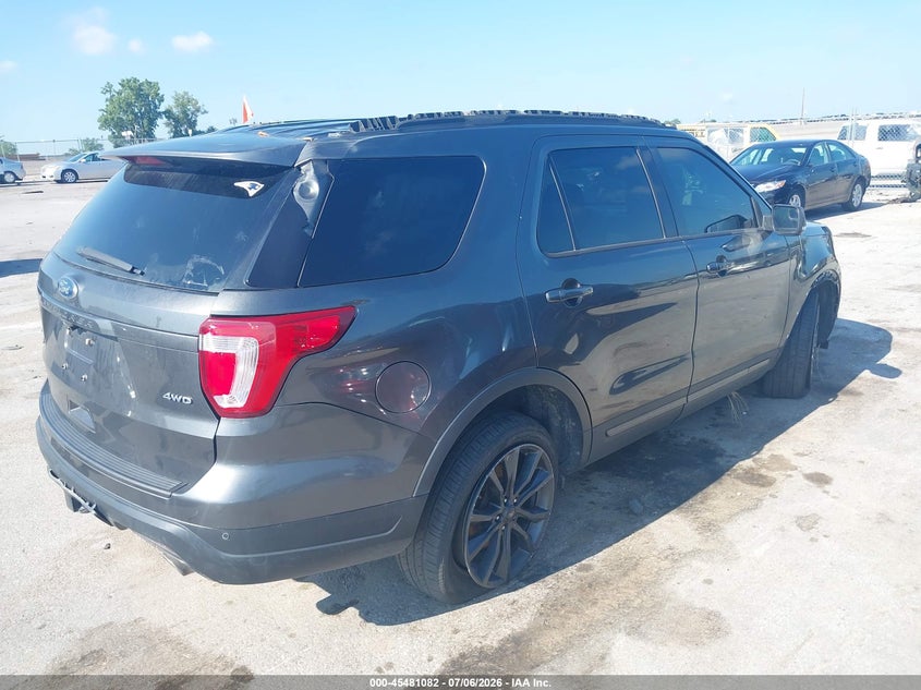 Vin: 1fm5k8d80jgc41608, lot: 45979257, ford explorer xlt 20184