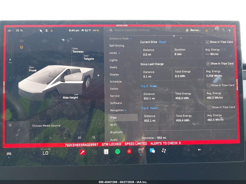 2024 Tesla Cybertruck Cyberbeast VIN: 7G2CEHEE5RA029567 Lot: 45481269