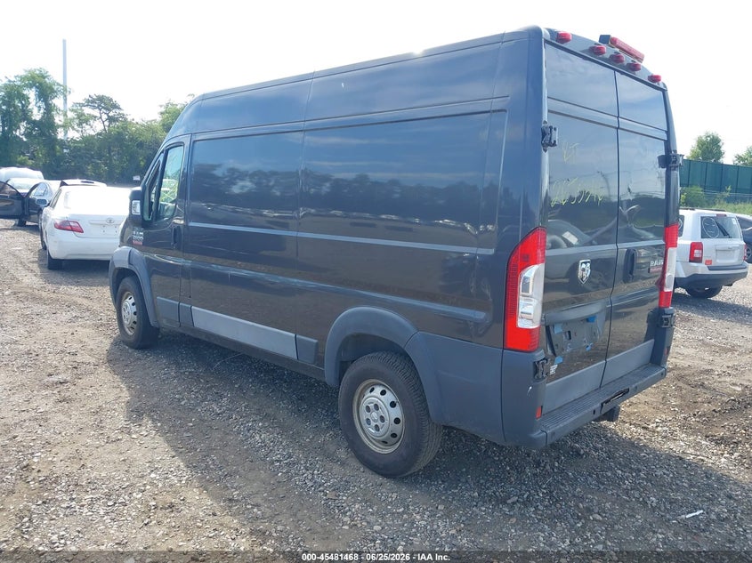 Vin: 3c6trvcg6he539726, lot: 45979643, ram promaster 2500 high roof 136 wb 20173
