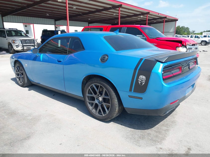Vin: 2c3cdzfj2gh213645, lot: 45979660, dodge challenger r/t scat pack 20163